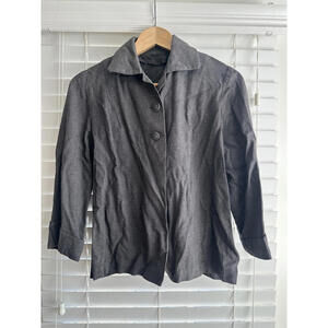 Handmade Vintage Gray Women's Blazer Jacket with Button Closure